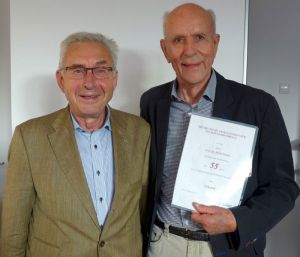 v.l.n.r. Dr. Marquard, Prof. Simon, 55 Jahre Mitglied